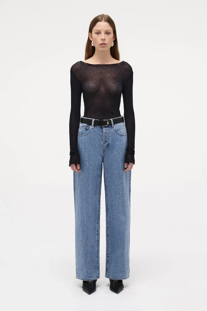 Coco Milano Blue High Relaxed Straight Jean