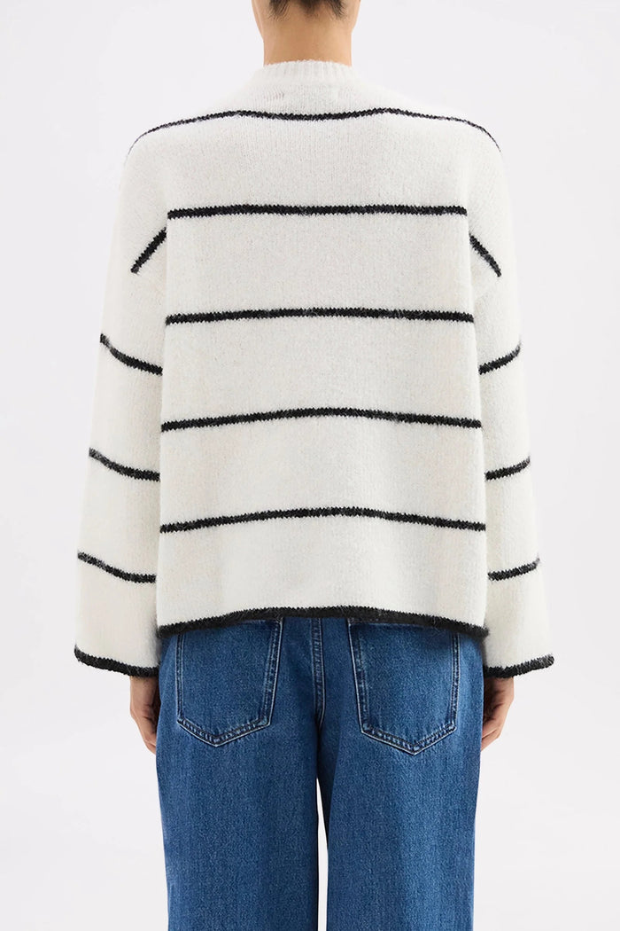 Colter Ivory Black Stripe Crew Knit