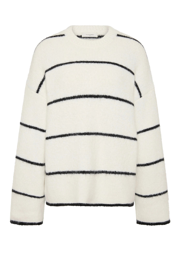 Colter Ivory Black Stripe Crew Knit