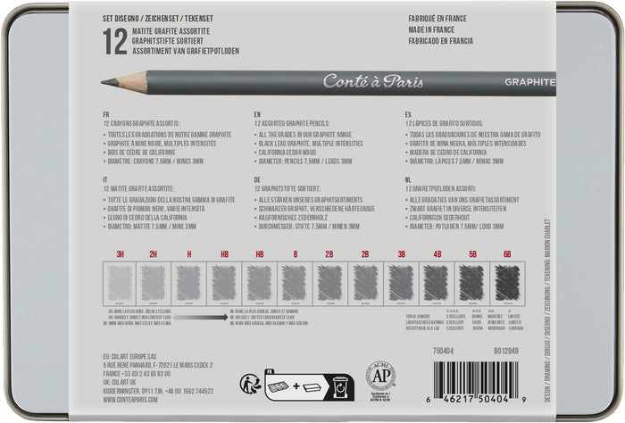 Conte a Paris Drawing Pencil Graphite Set of 12