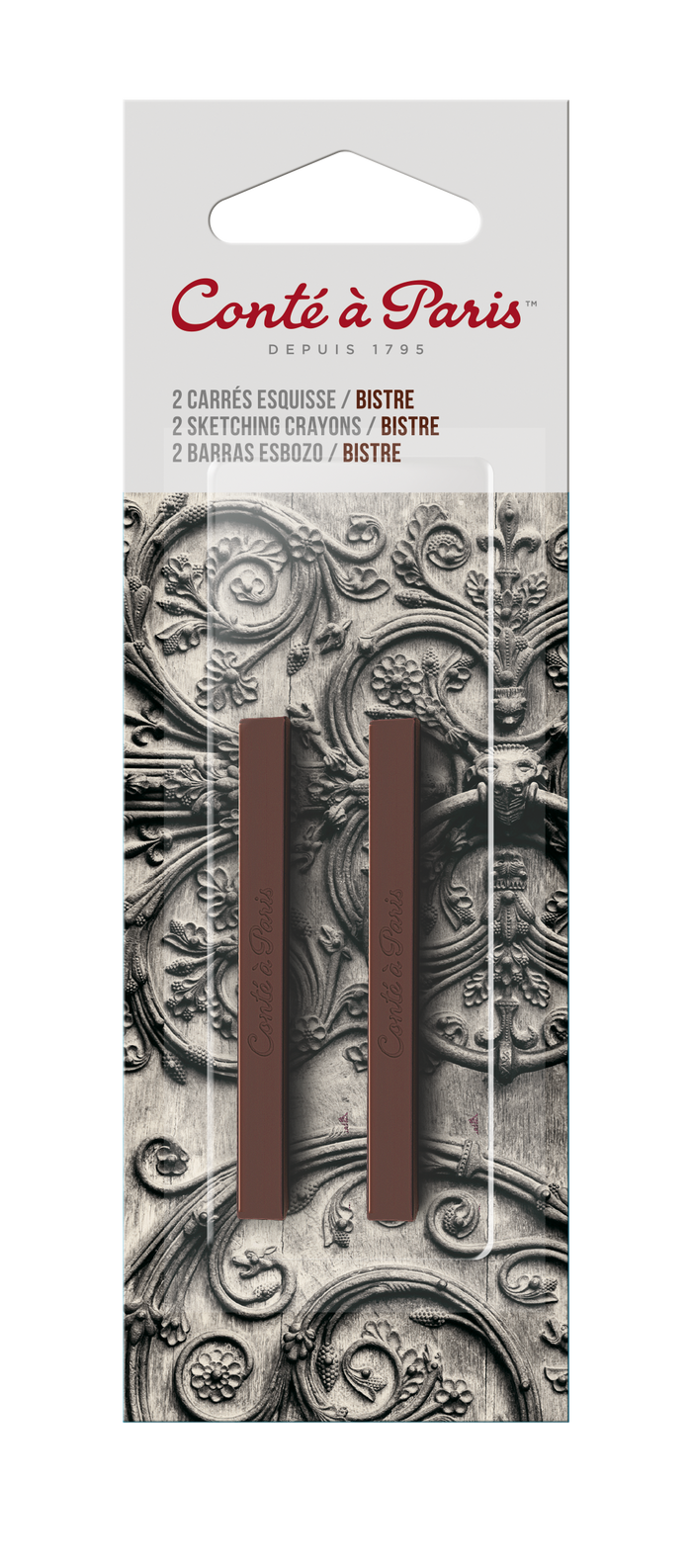 Conte a Paris Sketching Pastel Carré Set of 2 - Bistre
