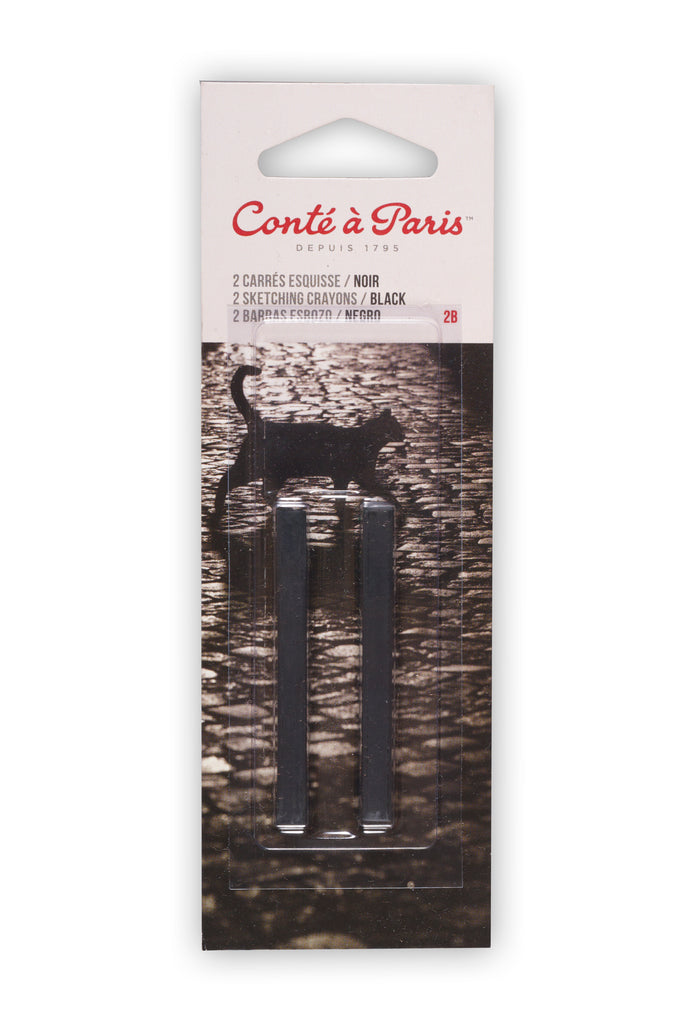 Conte a Paris Sketching Pastel Carré Set of 2 - Black 2B