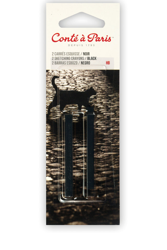 Conte a Paris Sketching Pastel Carré Set of 2 - Black HB