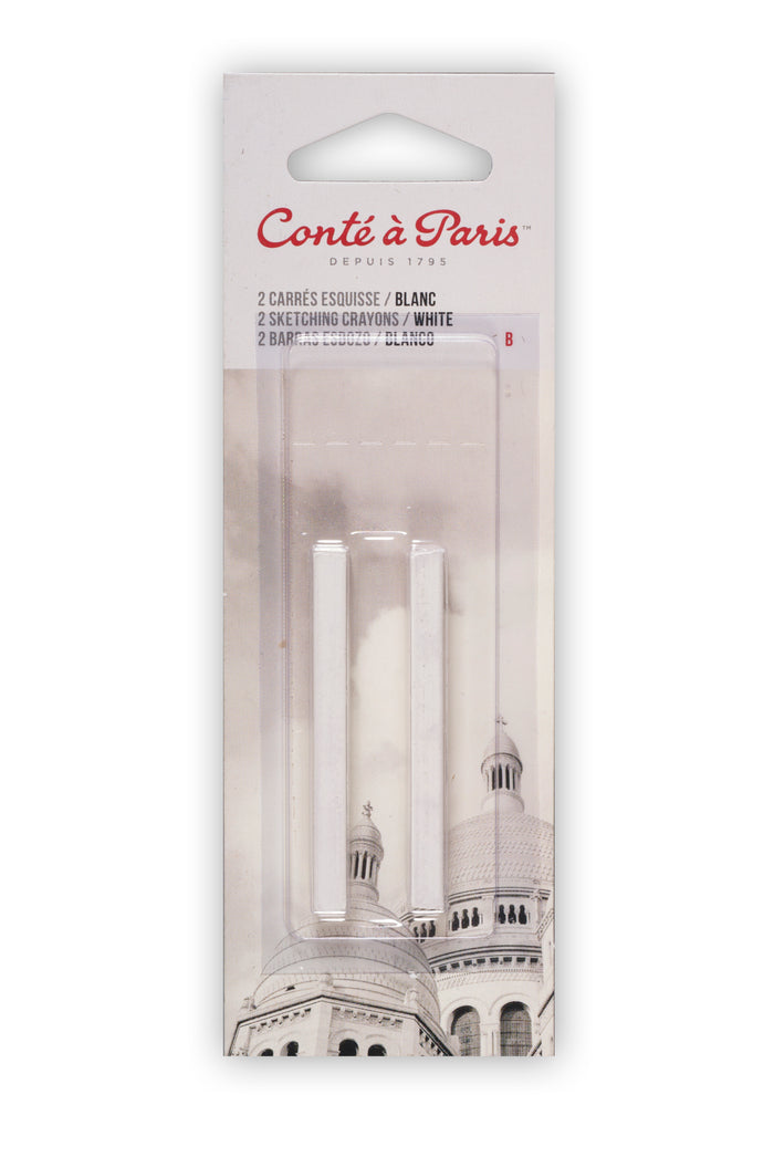 Conte a Paris Sketching Pastel Carré Set of 2 - White B
