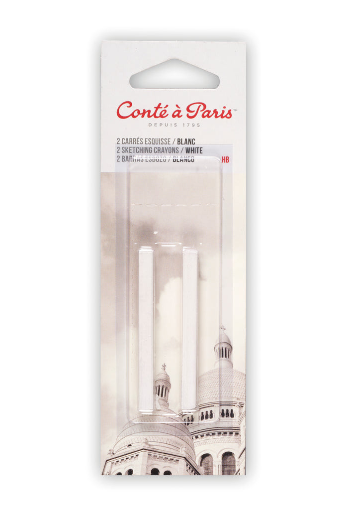 Conte a Paris Sketching Pastel Carré Set of 2 - White HB