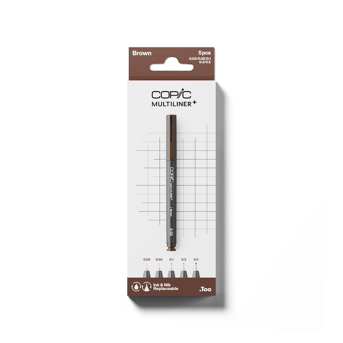 COPIC Multiliner+ Set of 5 Brown