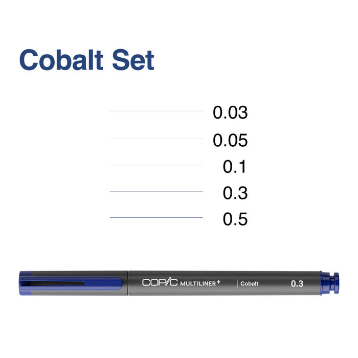 COPIC Multiliner+ Set of 5 Cobalt