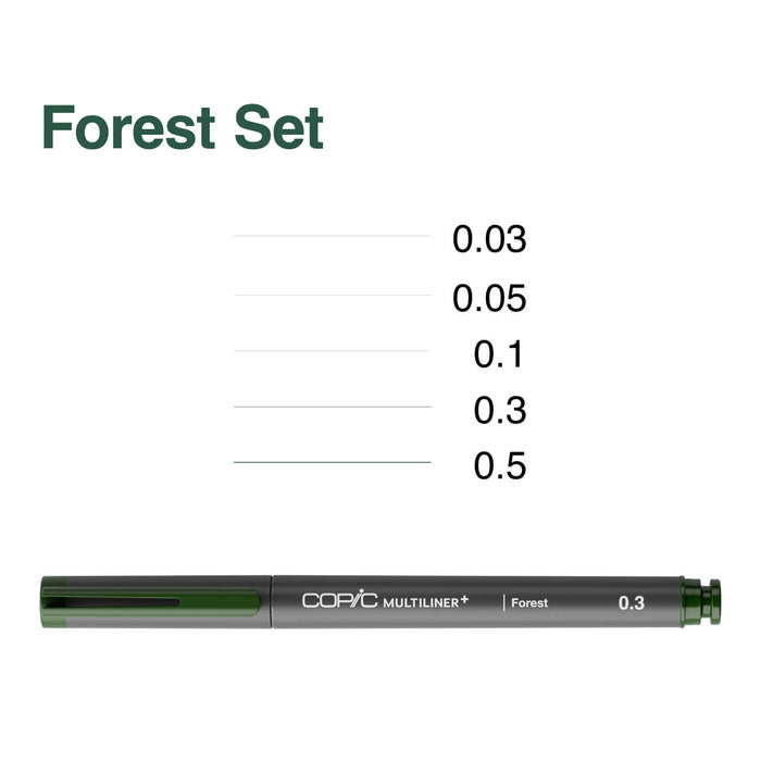 COPIC Multiliner+ Set of 5 Forest