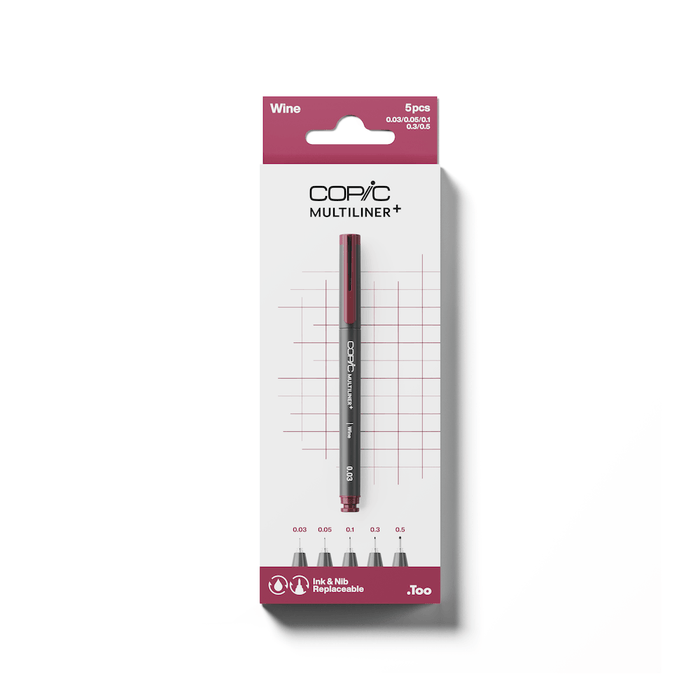 COPIC Multiliner+ Set of 5 Wine