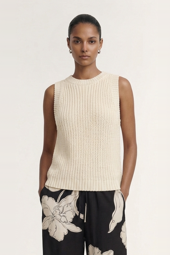 Cove Natural Beige Knit Tank