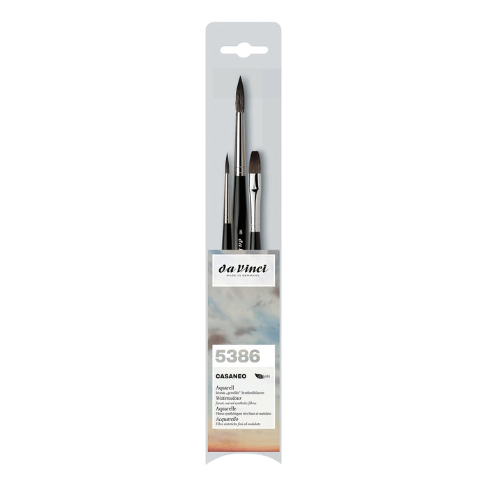 Packaged set of paintbrushes with 'da Vinci' branding on a white background