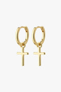 Daisy Recycled Cross Gold Hoop Earrings ACC Jewellery Pilgrim