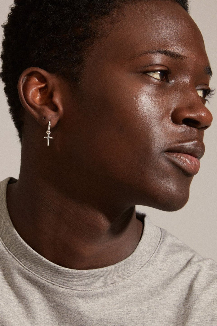 Daisy Recycled Cross  Silver Earrings ACC Jewellery Pilgrim