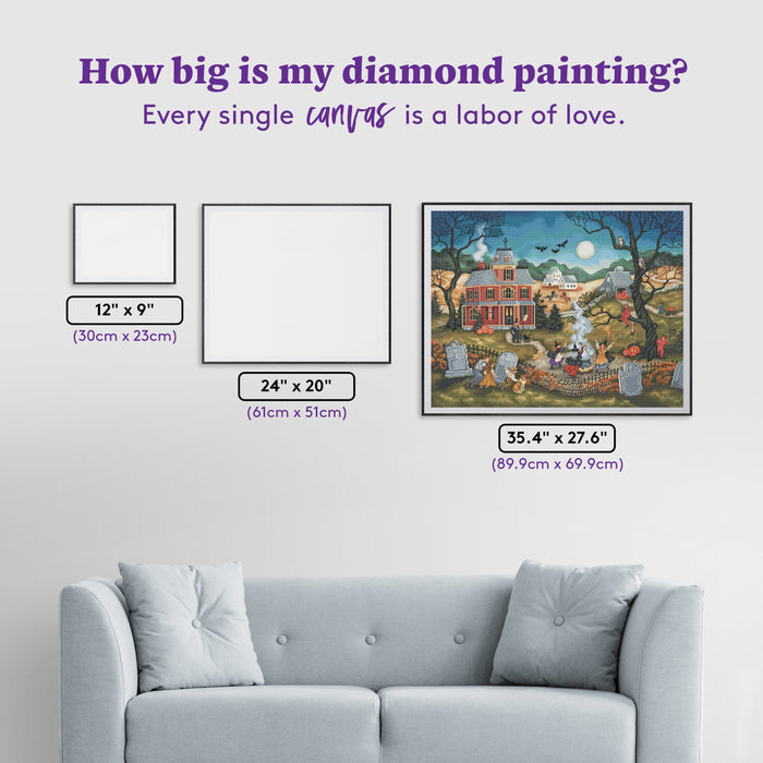 Diamond Painting Dancing in the Moonlight 35.4" x 27.6" (89.9cm x 69.9cm) / Square with 73 Colors including 2 ABs and 3 Fairy Dust Diamonds / 101,441