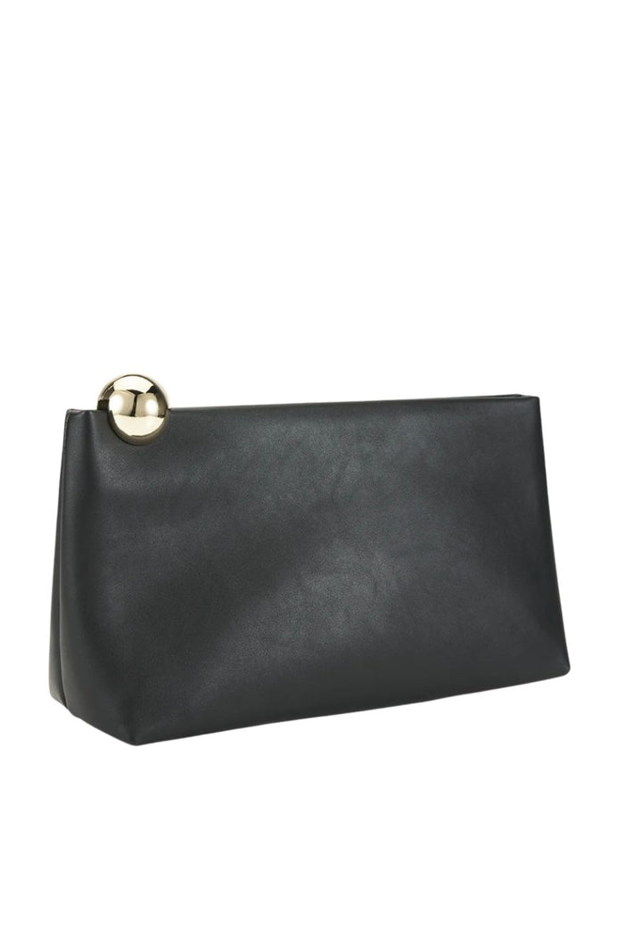 Danielle Black Gold Hardware Clutch
