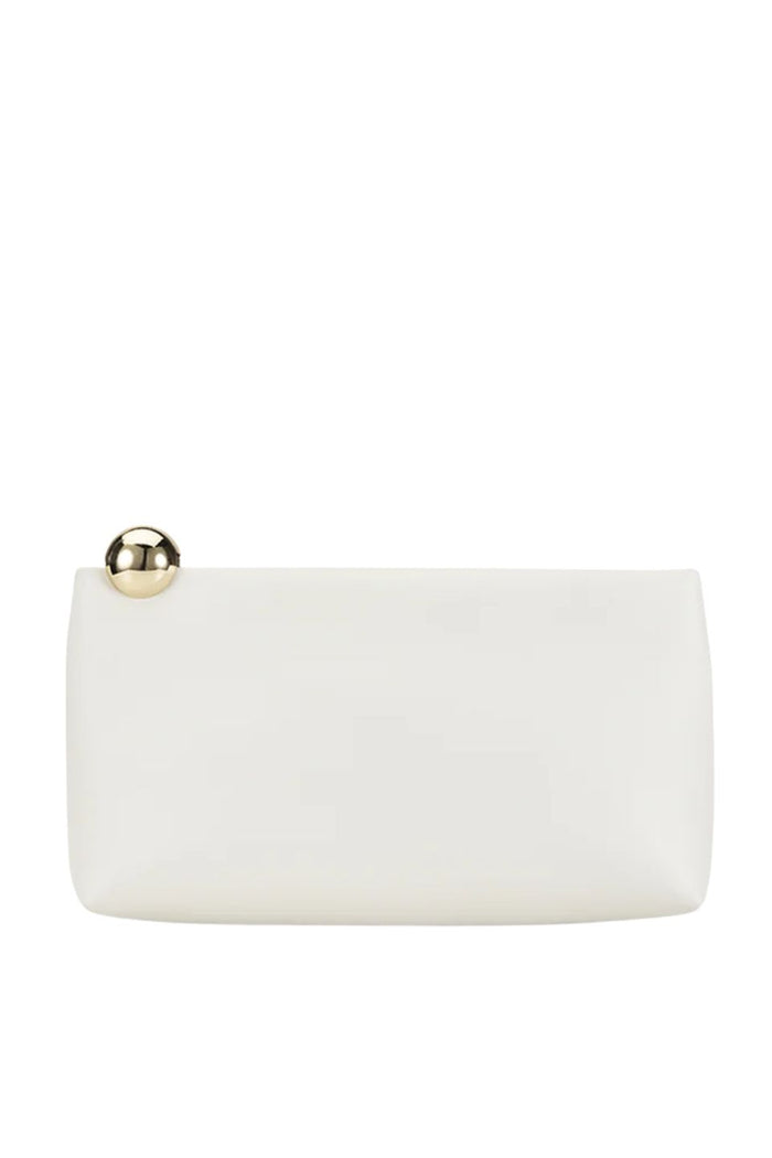 Danielle White Gold Hardware Clutch