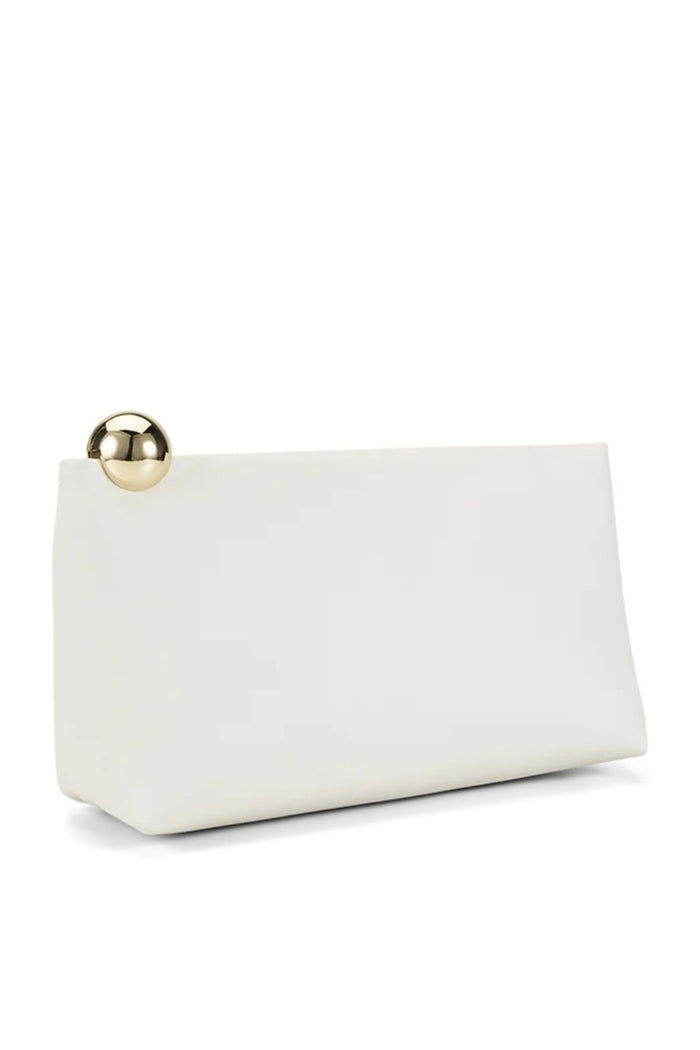 Danielle White Gold Hardware Clutch