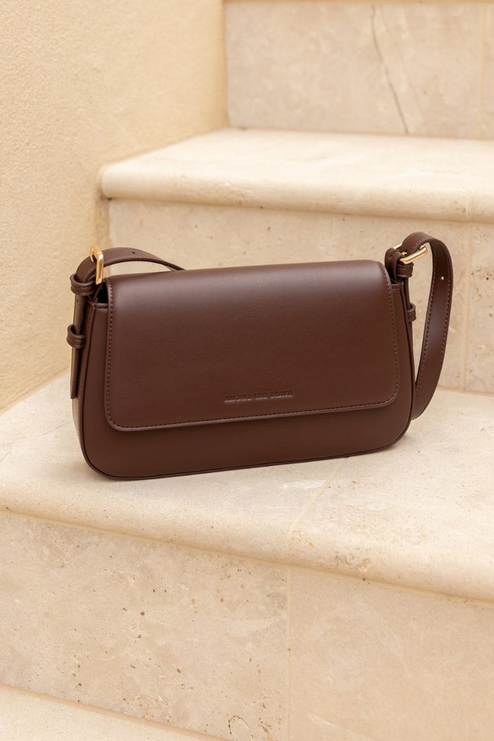 Date Night Dark Coffee PU Leather Shoulder Bag