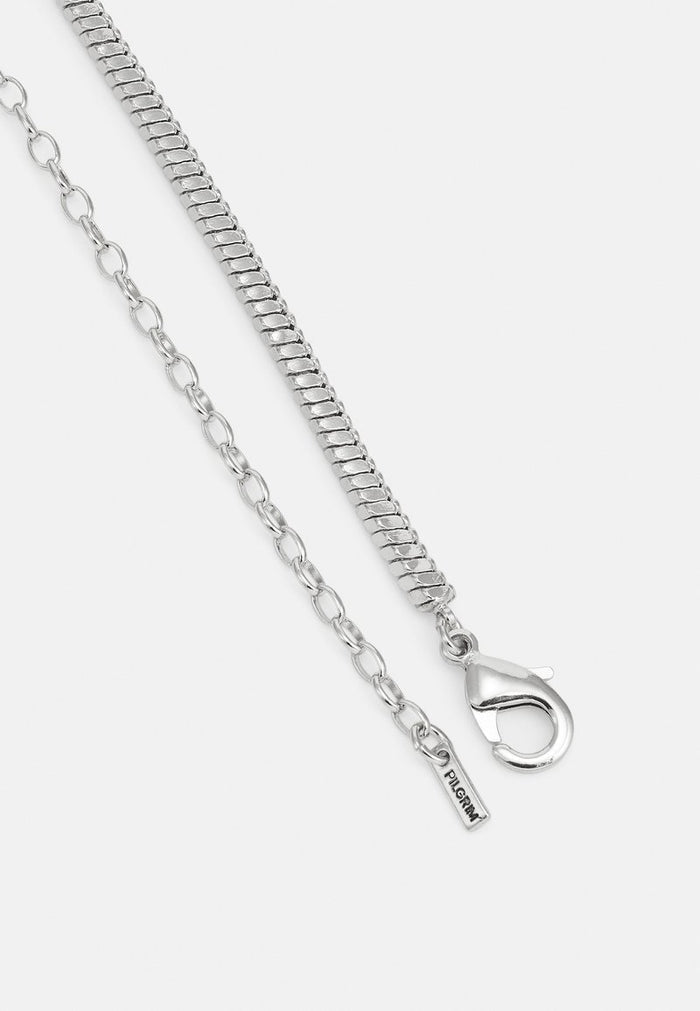 Dominique Flat Snake Silver Chain Recycled Necklace ACC Jewellery Pilgrim