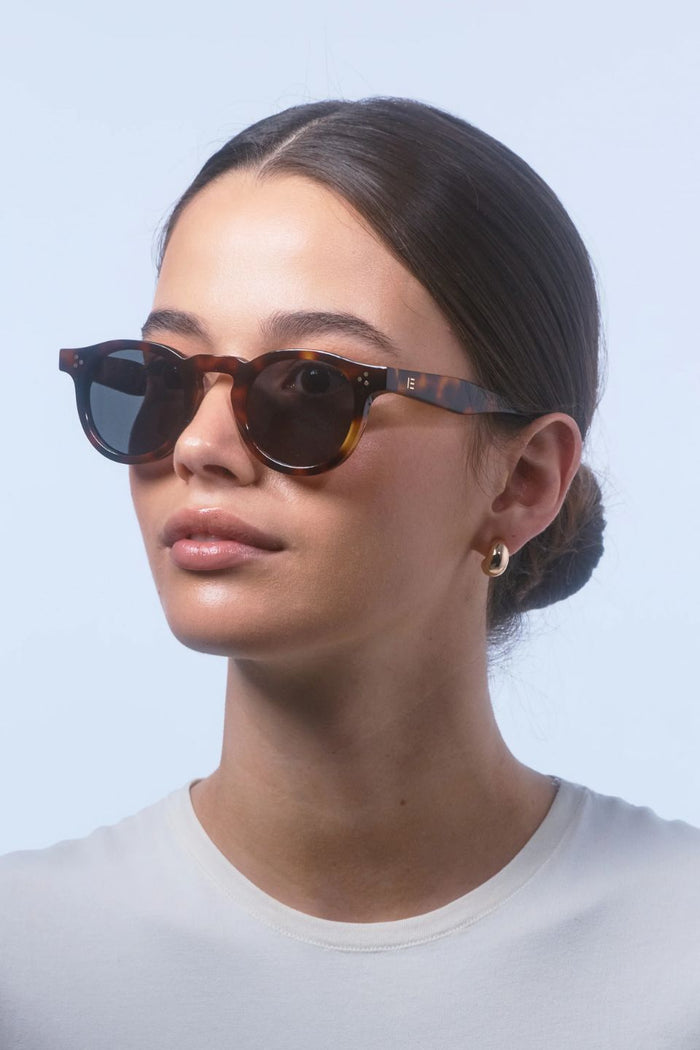Drew Tortoise Round Sunglasses