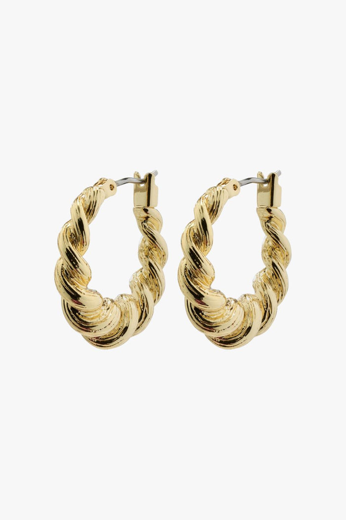 Eileen Gold Twirl Hoop Earrings ACC Jewellery Pilgrim