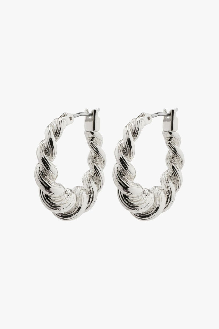 Eileen Silver Twirl Hoop Earrings ACC Jewellery Pilgrim