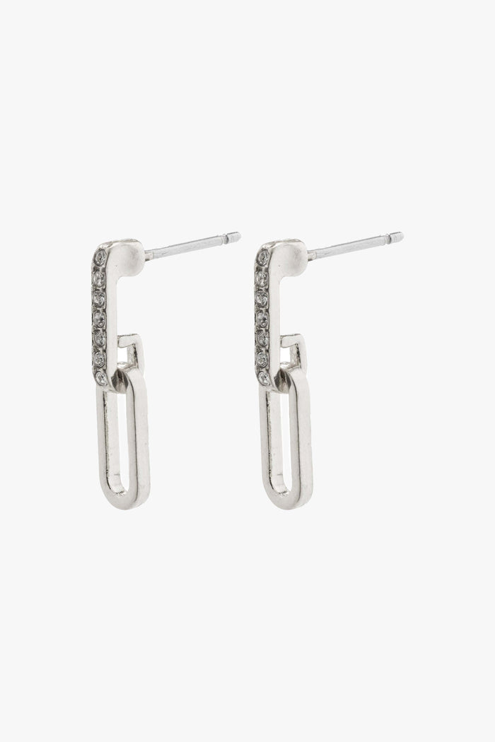 Elise Linked Earrings Silver Plated with Crystal ACC Jewellery Pilgrim