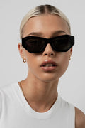 Emily Black Angular Sunglasses