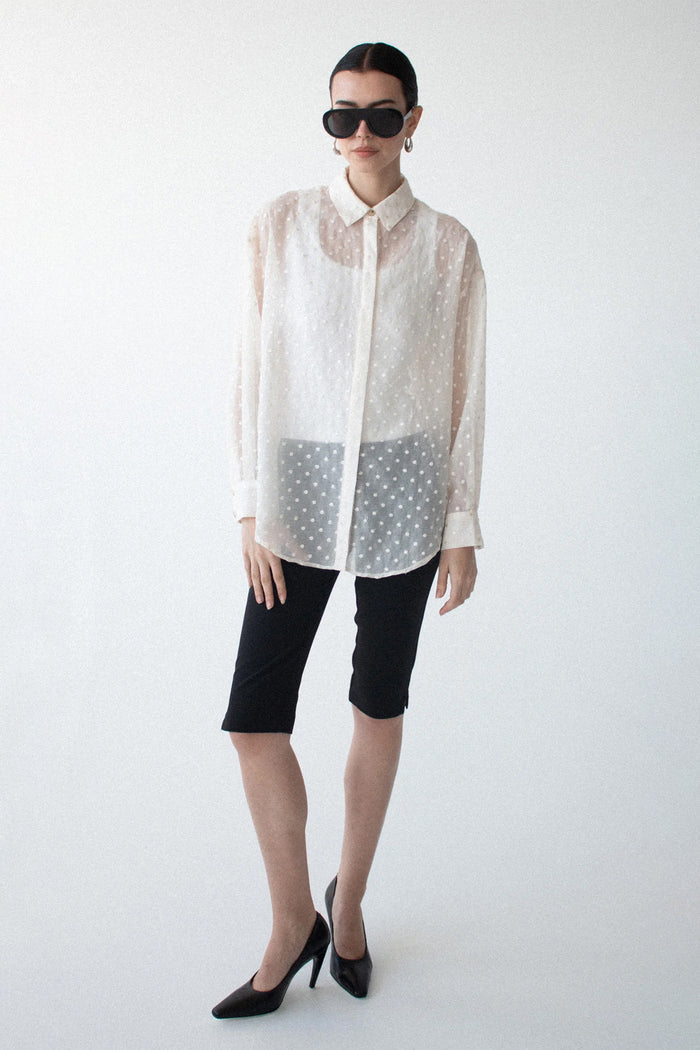 Etoile Cream Spot Oversized LS Shirt