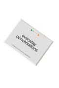 Card pack titled 'everyday conversations' on a white background