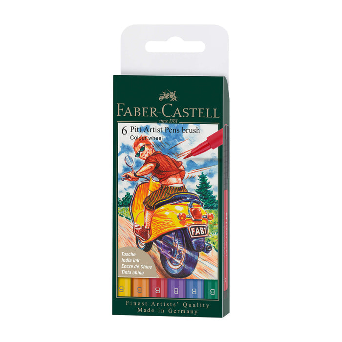 Faber-Castell PITT Artist Pen Set - Colour Wheel Set of 6