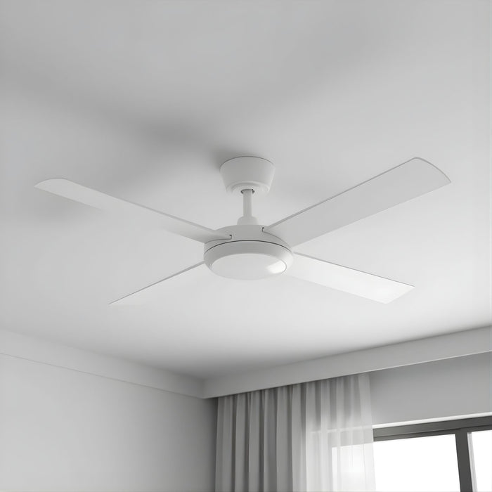 Close Up Fanco Eco Silent Pro 52'' (132cm) DC Ceiling Fan with LED Light White F1121/101C - The Blue Space