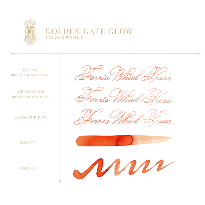 Ferris Wheel Press Ink Bottle - Golden Gate Glow - 38ml - Pen Boutique Ltd