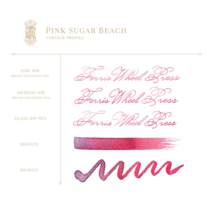 Ferris Wheel Press Ink Bottle - Pink Sugar Beach - 38ml - Pen Boutique Ltd