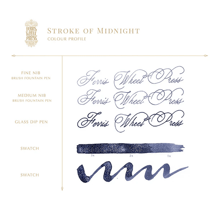 Ferris Wheel Press Ink Bottle - Stroke of Midnight - 38ml - Pen Boutique Ltd