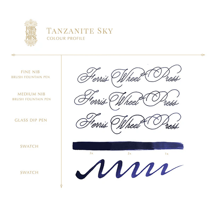 Ferris Wheel Press Ink Bottle - Tanzanite Sky - 38ml - Pen Boutique Ltd