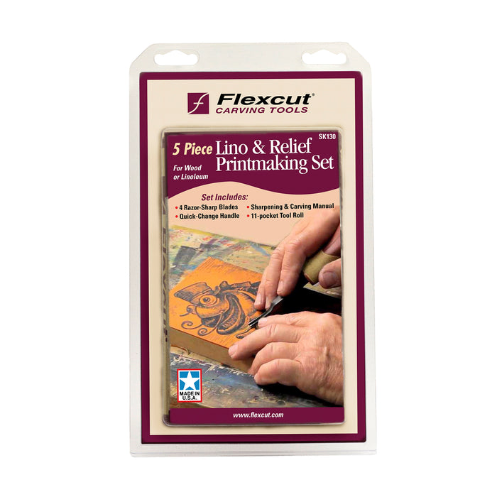 Flexcut Lino & Relief Printmaking Carver Set of 5 - Clearance