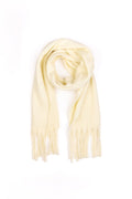Lemon yellow coloured scarf on a white background