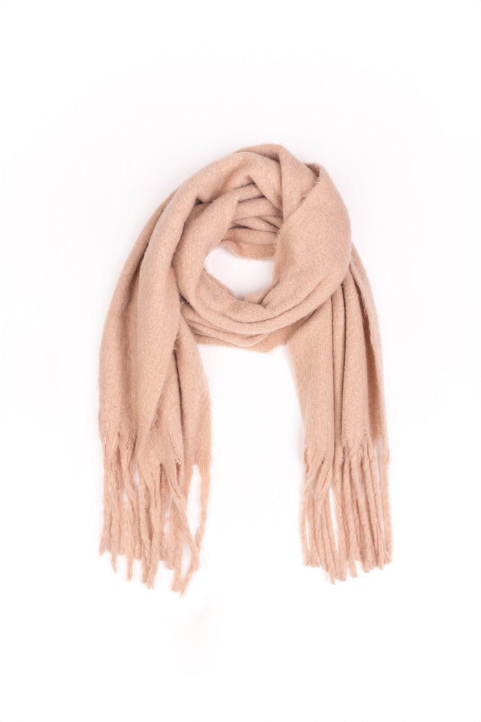Tan scarf on a white background
