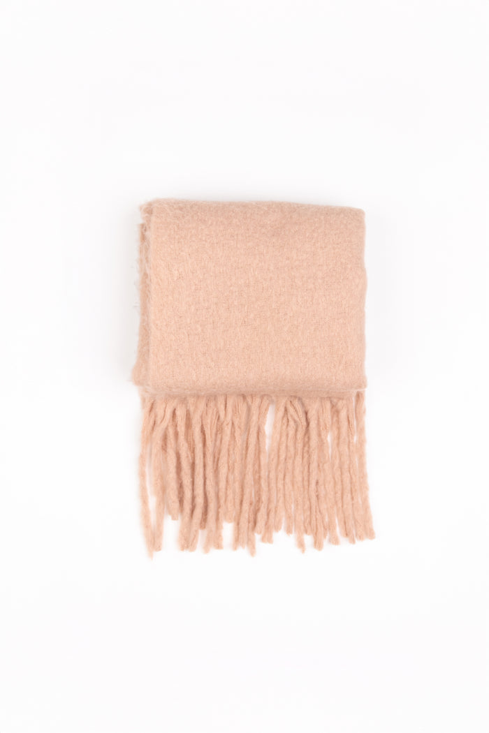 Tan scarf on a white background