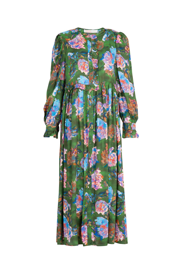 Floral patterned dress on a white background