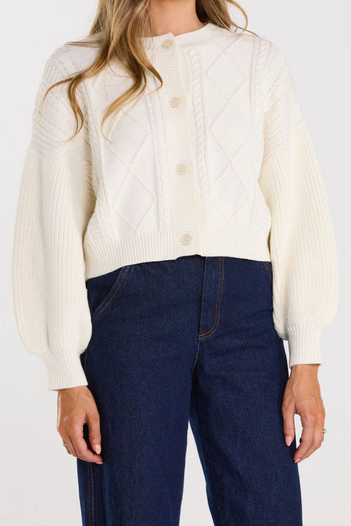 Flourish Milky Bar Cable Knit Cardigan