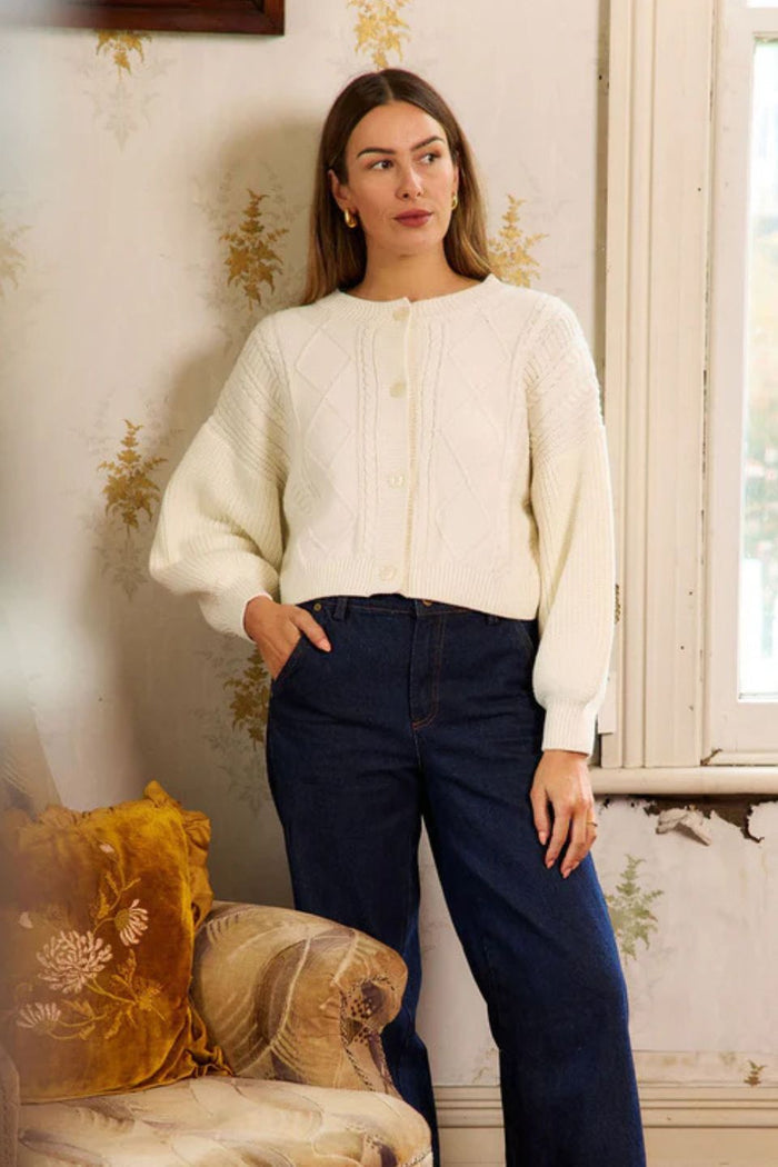 Flourish Milky Bar Cable Knit Cardigan