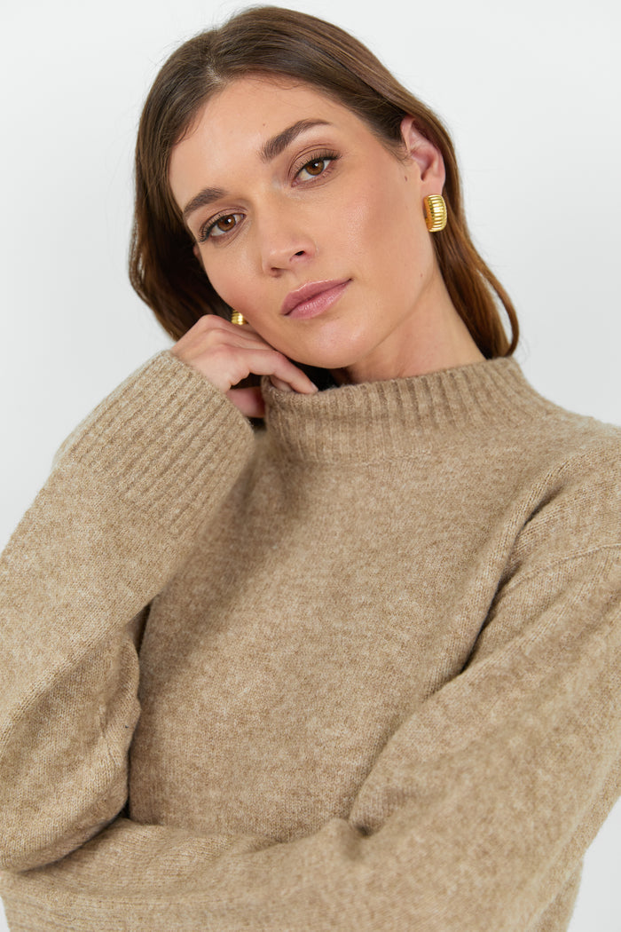 Forage Biscuit Mock Neck LS Jumper