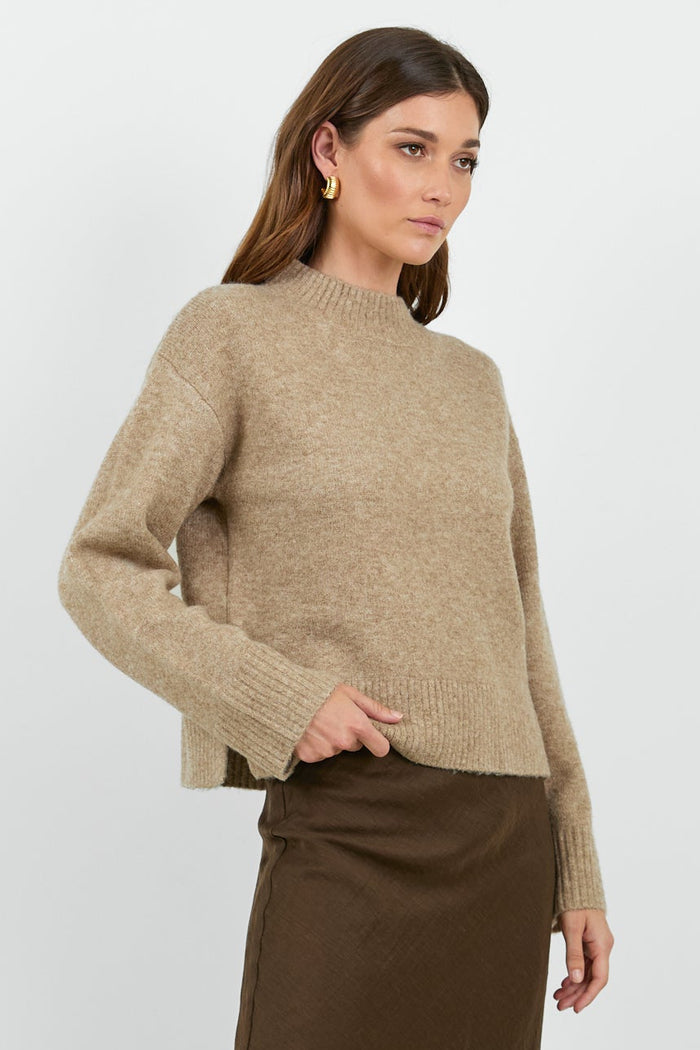 Forage Biscuit Mock Neck LS Jumper