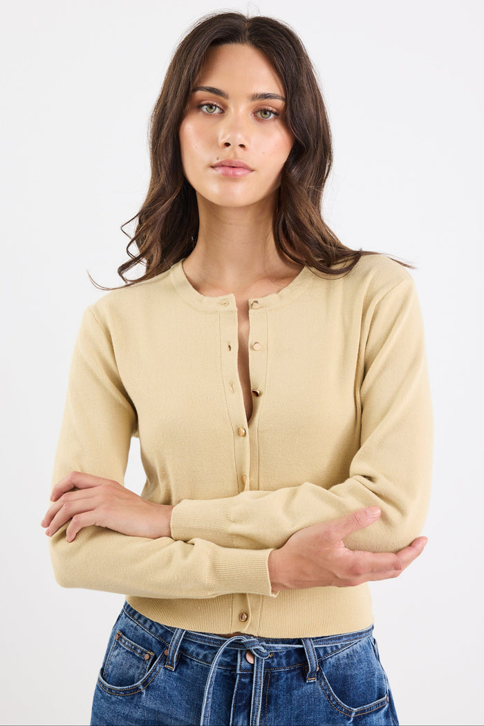 Fortune Honey Crewneck Cardigan