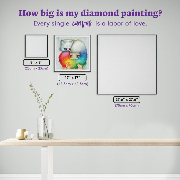 Diamond Painting Foxy Lady 17" x 17" (42.8cm x 42.8cm) / Square with 74 Colors including 3 ABs and 1 Fairy Dust Diamonds / 29,584