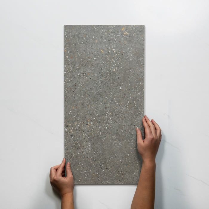 Single with Hand Frankie Light Grey Lappato Porcelain Tile 300 x 600mm FRAPEL3 - The Blue Space