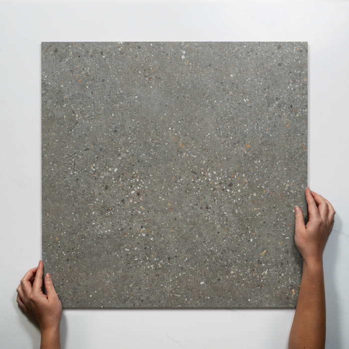Single with Hand Frankie Light Grey Lappato Porcelain Tile 600 x 600mm FRAPEL4 - The Blue Space
