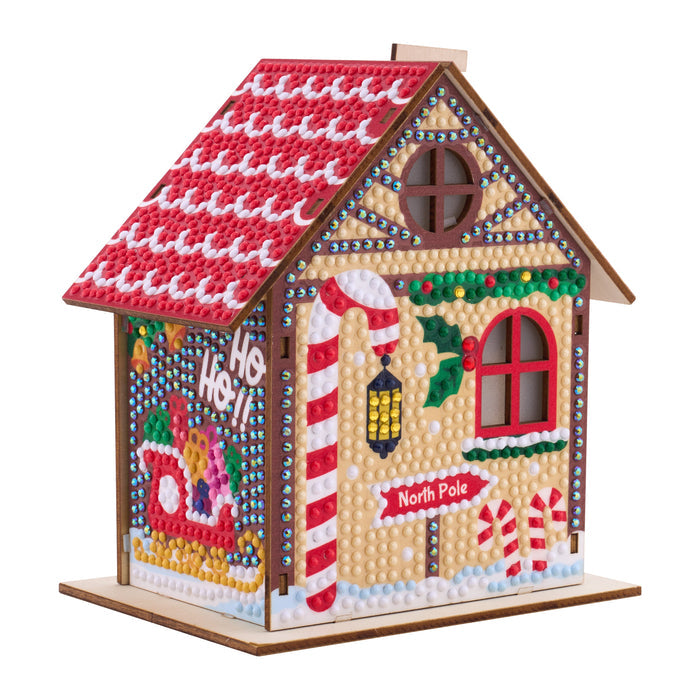 Diamond Painting Gem House - Santa's Workshop 5.5" x 4.1" x 3.1" (14 x 10.5 x 8cm) / Round with 28 Colors including 1 AB and 3 Iridescent Diamonds and 2 Fairy Dust Diamonds / 2,830